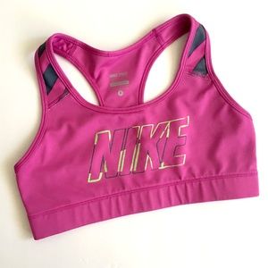 Nike Pro Sports Bra Small Dri Fit Slip Over Pink